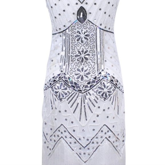 NWT: 1920's Gatsby Flapper Dress - Fully Fringed & Beaded - Picture 3 of 7